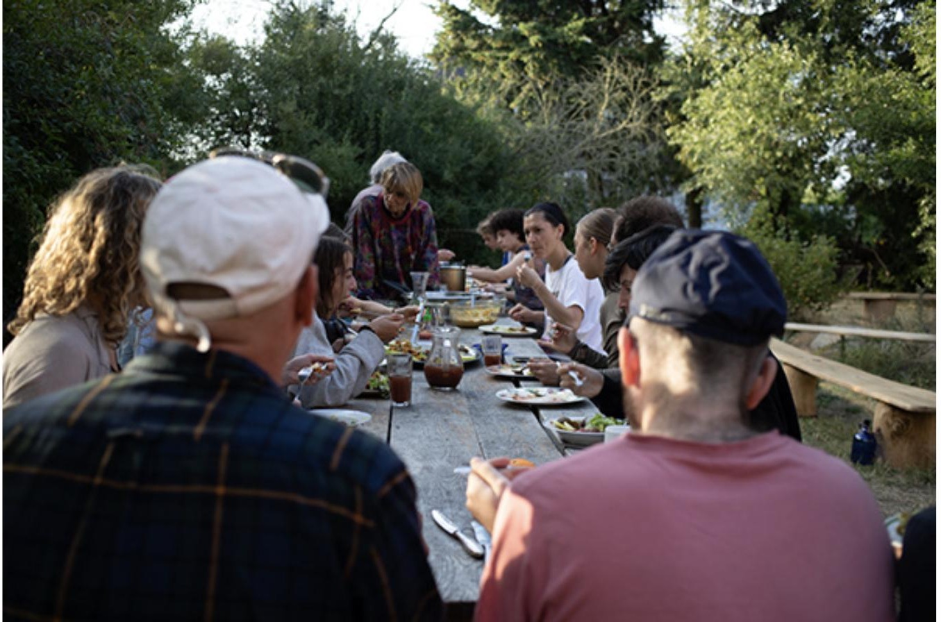 Communal dinner outdoors