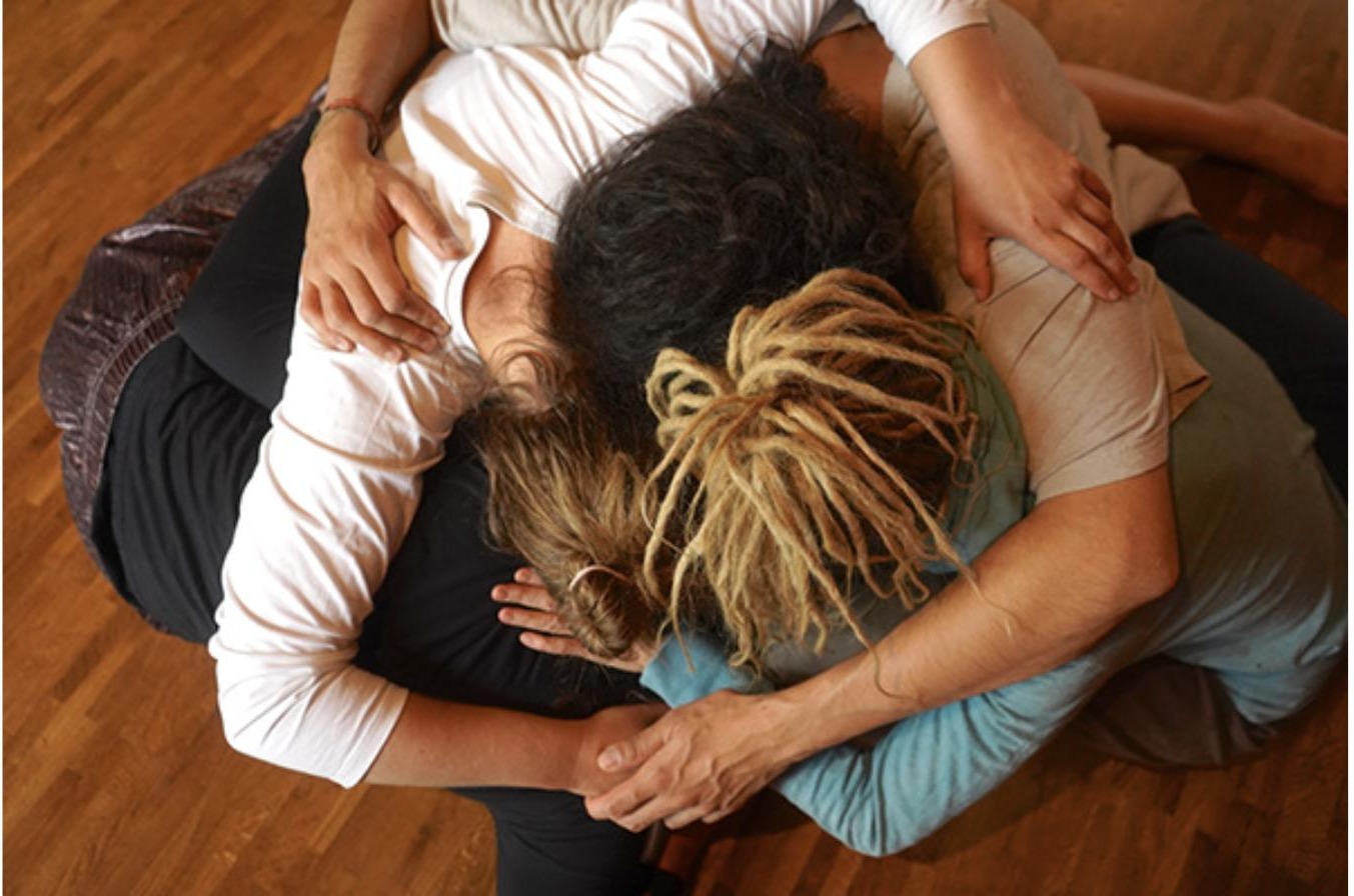 Group embrace, floor